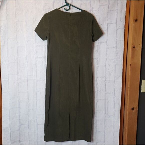 SAMANTHA TAYLOR Pine Green Moleskin Dress & Blazer Set 6P - Picture 8 of 9